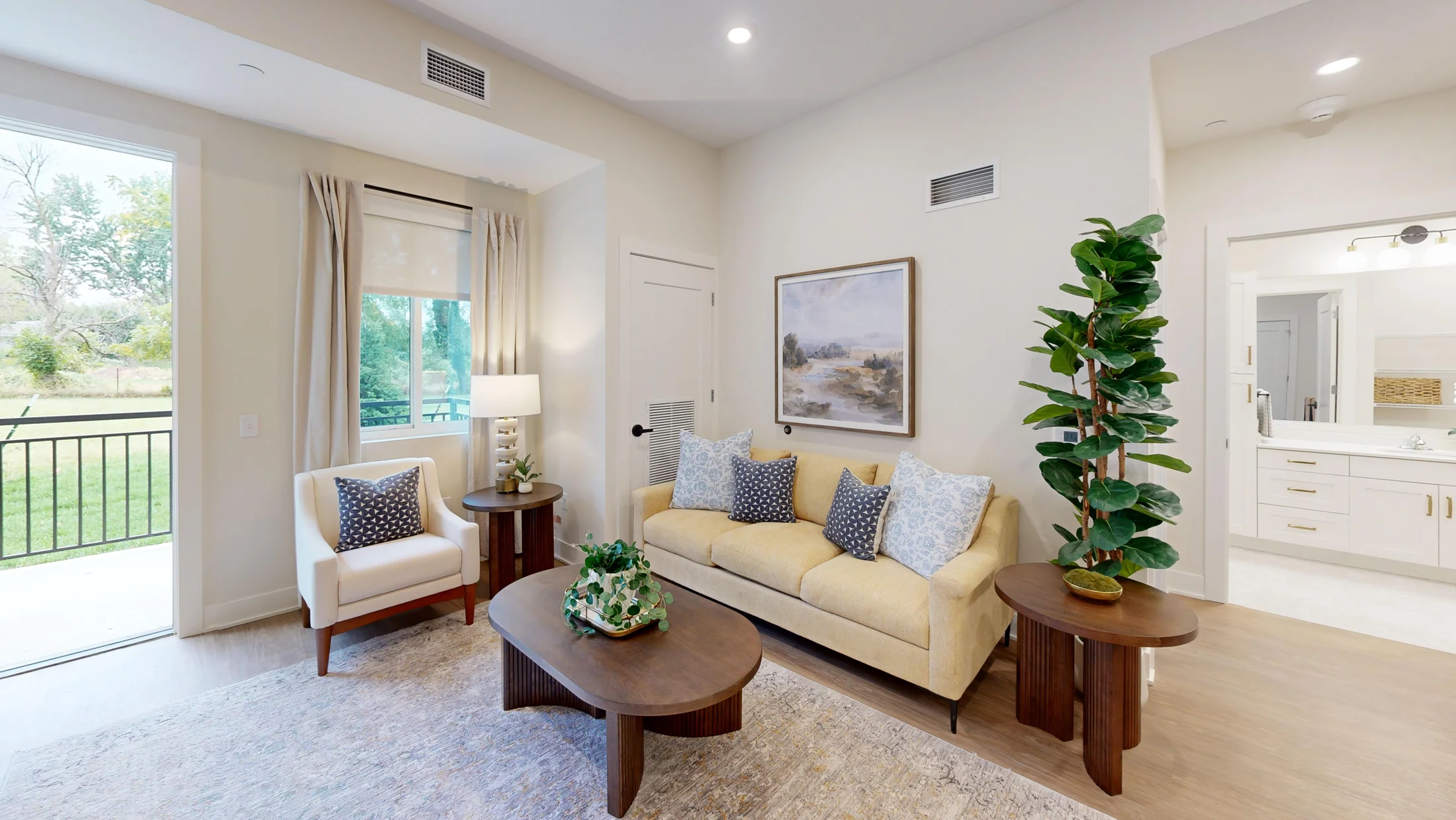 Living room in Aura model apartment 108